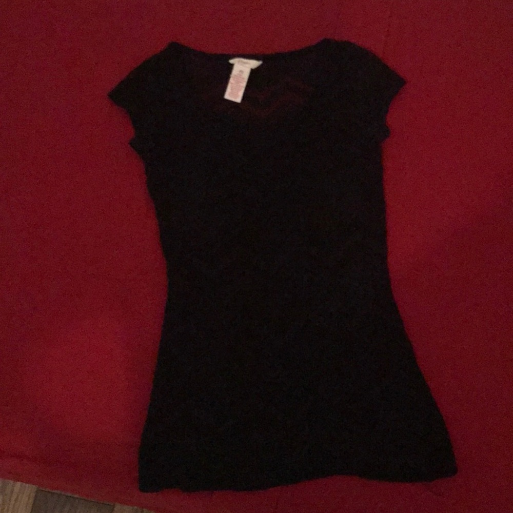 Black lace over camisole